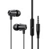 USAMS earphones με μικρόφωνο EP-42, 3.5mm, 1.2m, μαύρα | Αξεσουάρ κινητών | elabstore.gr