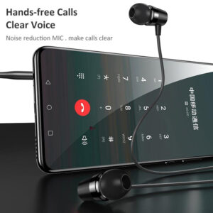 USAMS earphones με μικρόφωνο EP-42, 3.5mm, 1.2m, μαύρα | Αξεσουάρ κινητών | elabstore.gr