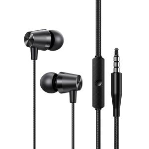 USAMS earphones με μικρόφωνο EP-42, 3.5mm, 1.2m, μαύρα | Αξεσουάρ κινητών | elabstore.gr