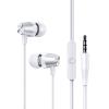 USAMS earphones με μικρόφωνο EP-42, 3.5mm, 1.2m, λευκά | Αξεσουάρ κινητών | elabstore.gr