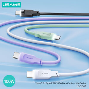 USAMS καλώδιο USB-C σε USB-C US-SJ567, 100W PD, 1.2m, μαύρο | Καλώδια - Αντάπτορες | elabstore.gr