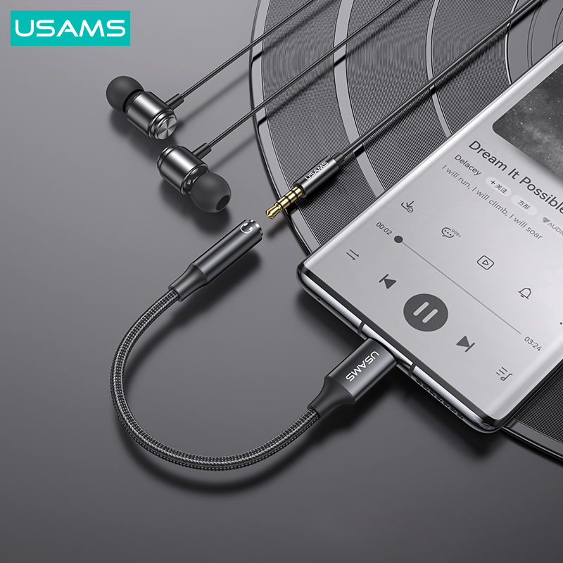 USAMS αντάπτορας USB-C σε 3.5mm US-SJ599, μαύρος | eLabstore.gr USAMS αντάπτορας USB-C σε 3.5mm US-SJ599, μαύρος | Καλώδια - Αντάπτορες | elabstore.gr