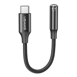 USAMS αντάπτορας USB-C σε 3.5mm US-SJ599, μαύρος | Καλώδια - Αντάπτορες | elabstore.gr