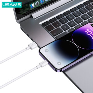 USAMS καλώδιο Lightning σε USB US-SJ604, 2.4A, 1m, λευκό | Καλώδια - Αντάπτορες | elabstore.gr