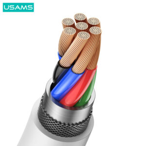 USAMS καλώδιο Lightning σε USB US-SJ604, 2.4A, 1m, λευκό | Καλώδια - Αντάπτορες | elabstore.gr