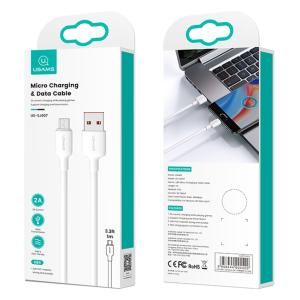 USAMS καλώδιο micro USB σε USB US-SJ607, 2A, 1m, λευκό | Καλώδια - Αντάπτορες | elabstore.gr