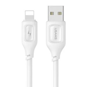 USAMS καλώδιο Lightning σε USB US-SJ618, 2.4A, 1m, λευκό | Καλώδια - Αντάπτορες | elabstore.gr