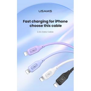 USAMS καλώδιο Lightning σε USB US-SJ618, 2.4A, 1m, μπλε | Καλώδια - Αντάπτορες | elabstore.gr