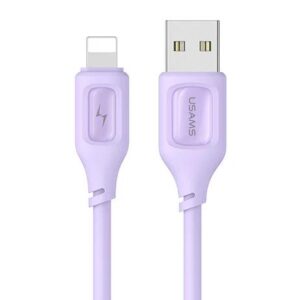 USAMS καλώδιο Lightning σε USB US-SJ618, 2.4A, 1m, μωβ | Καλώδια - Αντάπτορες | elabstore.gr