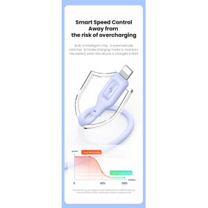 USAMS καλώδιο Lightning σε USB US-SJ618, 2.4A, 1m, μωβ | eLabstore.gr