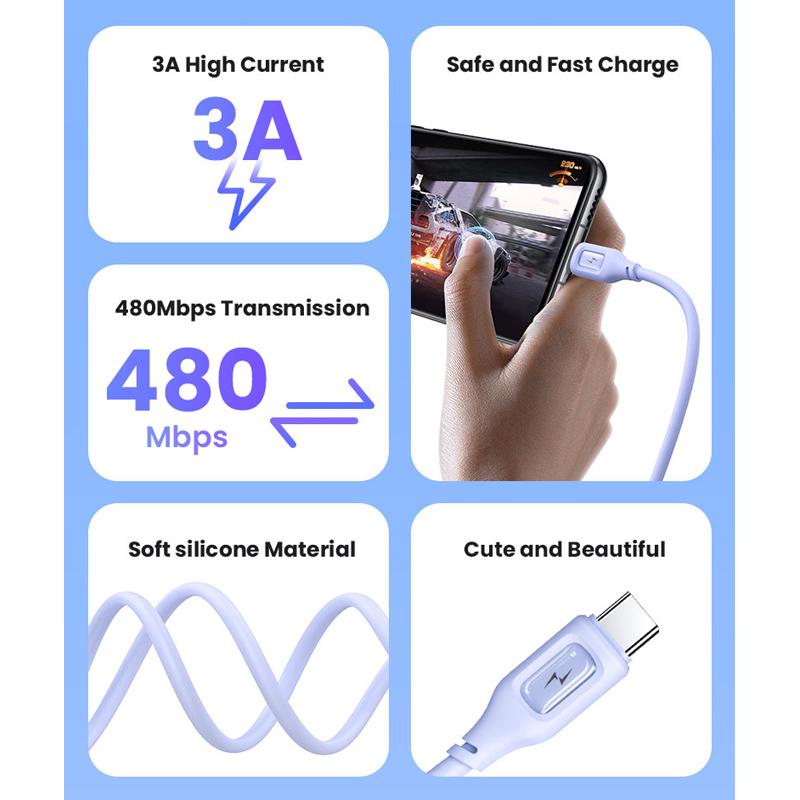USAMS καλώδιο USB-C σε USB US-SJ619, 3A, 1m, μωβ | eLabstore.gr USAMS καλώδιο USB-C σε USB US-SJ619, 3A, 1m, μωβ | Καλώδια - Αντάπτορες | elabstore.gr