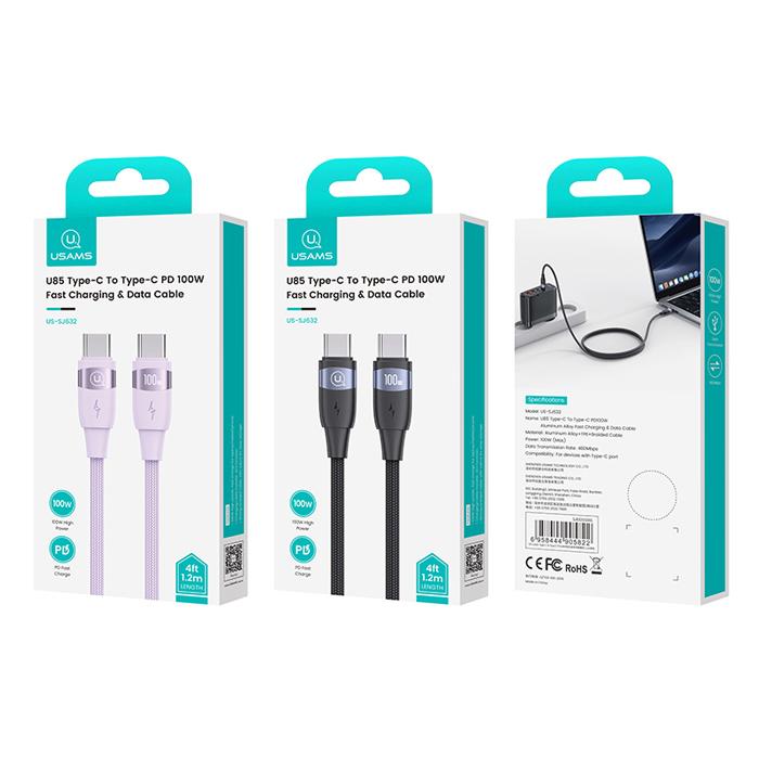 USAMS καλώδιο USB-C σε USB-C US-SJ632, 100W PD, 1.2m, μαύρο | eLabstore.gr USAMS καλώδιο USB-C σε USB-C US-SJ632, 100W PD, 1.2m, μαύρο | Καλώδια - Αντάπτορες | elabstore.gr