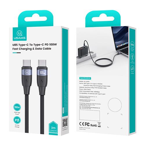USAMS καλώδιο USB-C σε USB-C US-SJ633, 100W PD, 2m, μαύρο | eLabstore.gr USAMS καλώδιο USB-C σε USB-C US-SJ633, 100W PD, 2m, μαύρο | Καλώδια - Αντάπτορες | elabstore.gr