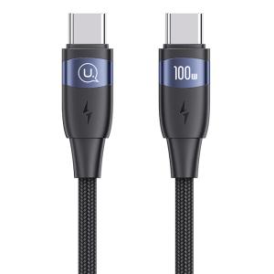USAMS καλώδιο USB-C σε USB-C US-SJ633, 100W PD, 2m, μαύρο | Καλώδια - Αντάπτορες | elabstore.gr