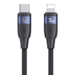 USAMS καλώδιο Lightning σε USB-C US-SJ634, 30W PD, 1.2m, μαύρο | Καλώδια - Αντάπτορες | elabstore.gr
