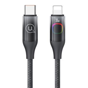 USAMS καλώδιο Lightning σε USB-C US-SJ638, 30W PD, 1.2m, μαύρο | Καλώδια - Αντάπτορες | elabstore.gr