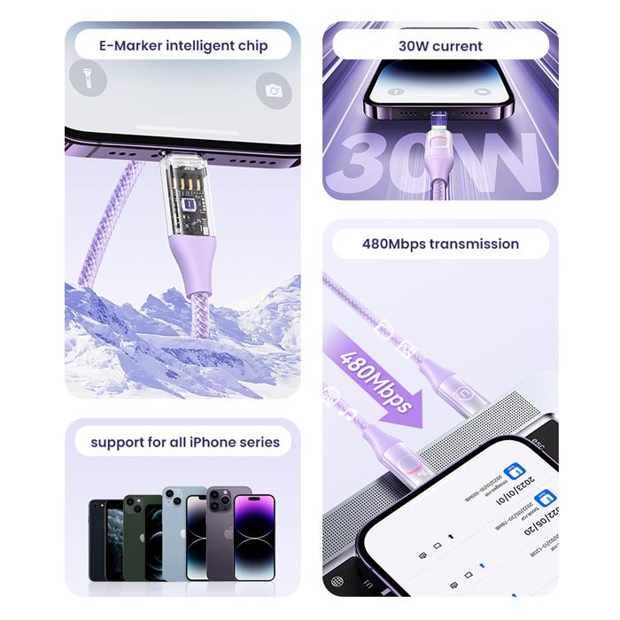 USAMS καλώδιο Lightning σε USB-C US-SJ638, 30W PD, 1.2m, μπλε | eLabstore.gr USAMS καλώδιο Lightning σε USB-C US-SJ638, 30W PD, 1.2m, μπλε | Καλώδια - Αντάπτορες | elabstore.gr
