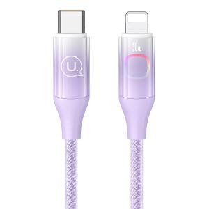 USAMS καλώδιο Lightning σε USB-C US-SJ638, 30W PD, 1.2m, μωβ | Καλώδια - Αντάπτορες | elabstore.gr