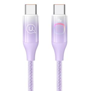 USAMS καλώδιο USB-C σε USB-C US-SJ640, 100W PD, 1.2m, μωβ | Καλώδια - Αντάπτορες | elabstore.gr