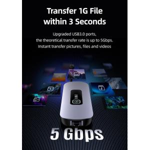 USAMS docking station US-SJ643, 8 θυρών, USB-C, 4K, 100W PD, LAN, γκρι | Συνοδευτικά PC | elabstore.gr