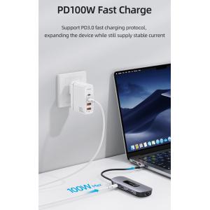 USAMS docking station US-SJ643, 8 θυρών, USB-C, 4K, 100W PD, LAN, γκρι | Συνοδευτικά PC | elabstore.gr
