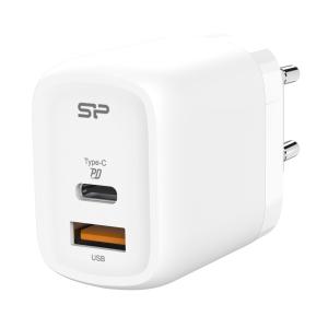 SILICON POWER φορτιστής τοίχου QM25, USB & USB-C, 30W PD, λευκός | Αξεσουάρ κινητών | elabstore.gr