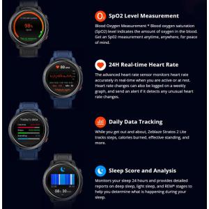 ZEBLAZE smartwatch Stratos 2 Lite, heart rate, 1.32", GPS, 5 ATM, μαύρο | Mobile Συσκευές | elabstore.gr