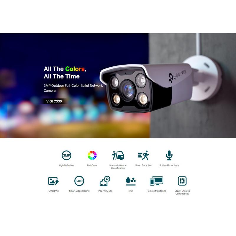 TP-LINK IP κάμερα VIGI C330, 4mm, 3MP, PoE, IP67, Ver. 2.0 | eLabstore.gr TP-LINK IP κάμερα VIGI C330, 4mm, 3MP, PoE, IP67, Ver. 2.0 | Κάμερες Ασφαλείας | elabstore.gr