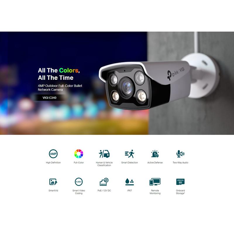 TP-LINK IP κάμερα VIGI C340, 2.8mm, 4MP, PoE, SD, IP67, Ver. 2.0 | eLabstore.gr TP-LINK IP κάμερα VIGI C340, 2.8mm, 4MP, PoE, SD, IP67, Ver. 2.0 | Κάμερες Ασφαλείας | elabstore.gr