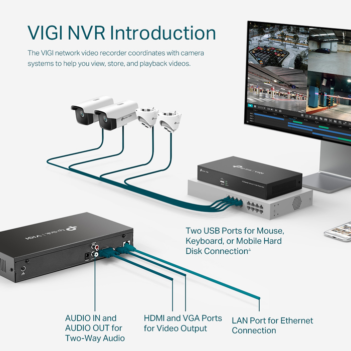 TP-LINK NVR καταγραφικό VIGI NVR1008H, 8MP, 8 κανάλια, Ver. 2.0 | eLabstore.gr TP-LINK NVR καταγραφικό VIGI NVR1008H, 8MP, 8 κανάλια, Ver. 2.0 | Κάμερες Ασφαλείας | elabstore.gr