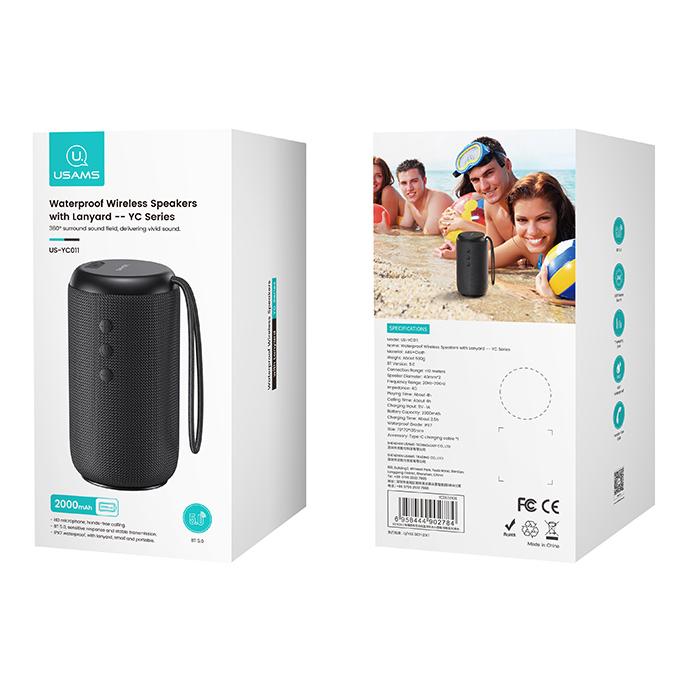 USAMS φορητό ηχείο US-YC011, 10W, Bluetooth, 2000mAh, μαύρο | eLabstore.gr USAMS φορητό ηχείο US-YC011, 10W, Bluetooth, 2000mAh, μαύρο - Image 6