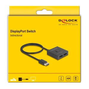 DELOCK DisplayPort switch 18906, 2 σε 1, bidirectional, 8K/30Hz, μαύρο | eLabstore.gr DELOCK DisplayPort switch 18906, 2 σε 1, bidirectional, 8K/30Hz, μαύρο | Καλώδια - Αντάπτορες | elabstore.gr