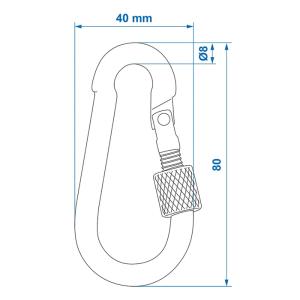 PROPLUS γάντζος 342364 με κλείδωμα, μεταλλικός, 8x80mm | Gadgets - Αξεσουάρ | elabstore.gr