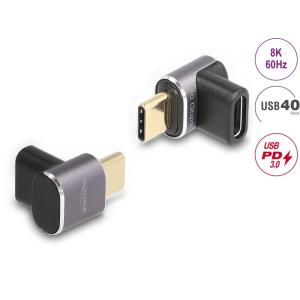 DELOCK αντάπτορας USB-C 60059, αρσενικό σε θηλυκό, 100W, 40Gbps, γκρι | Καλώδια - Αντάπτορες | elabstore.gr