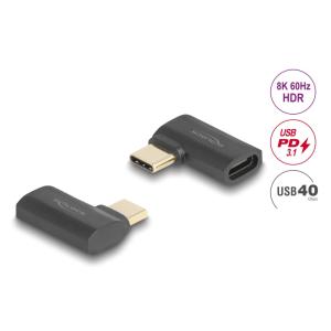 DELOCK αντάπτορας USB-C 60245, αρσενικό σε θηλυκό, 240W, 40Gbps, μαύρος | Καλώδια - Αντάπτορες | elabstore.gr