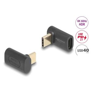 DELOCK αντάπτορας USB-C 60246, αρσενικό σε θηλυκό, 240W, 40Gbps, μαύρος | Καλώδια - Αντάπτορες | elabstore.gr