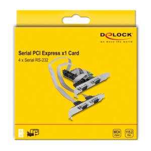 DELOCK κάρτα επέκτασης PCIe σε 4x RS-232 90410, 115.2Kbps | PC & Αναβάθμιση | elabstore.gr