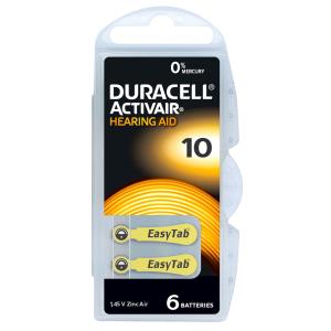 DURACELL μπαταρίες ακουστικών βαρηκοΐας Activair 10, 1.45V, 6τμχ | Μπαταρίες | elabstore.gr
