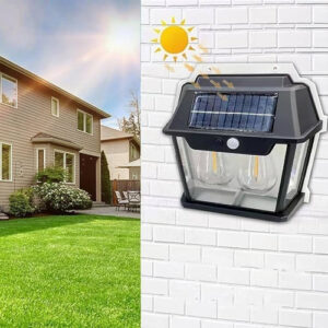 LED ηλιακό φωτιστικό τοίχου HW999-2W με αισθ/ρα φωτός & κίνησης, 1800mAh | Φωτισμός | elabstore.gr