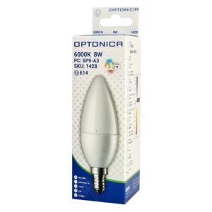 OPTONICA LED λάμπα candle C37 1428, 8W, 6000K, 710lm, E14 | eLabstore.gr OPTONICA LED λάμπα candle C37 1428, 8W, 6000K, 710lm, E14 | Φωτισμός | elabstore.gr