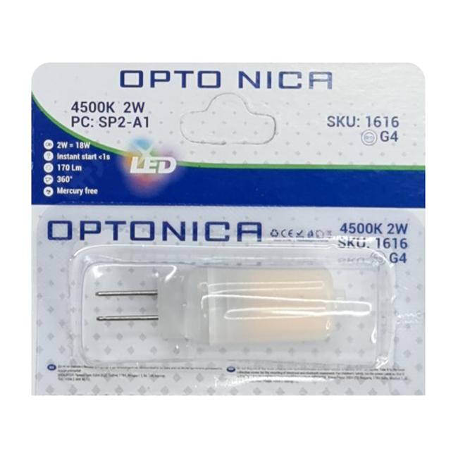 OPTONICA LED λάμπα 1616, 2W, 4500K, 170lm, G4 | eLabstore.gr OPTONICA LED λάμπα 1616, 2W, 4500K, 170lm, G4 | Φωτισμός | elabstore.gr