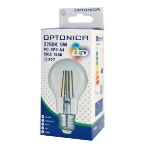 OPTONICA LED λάμπα A60 1856, Filament, 5W, 2700K, 600lm, E27 | eLabstore.gr OPTONICA LED λάμπα A60 1856, Filament, 5W, 2700K, 600lm, E27 | Φωτισμός | elabstore.gr