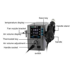 SUGON σταθμός θερμού αέρα 2020D με air gun, 700W, 100-500 °C | eLabstore.gr