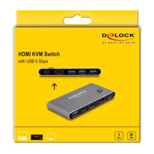 DELOCK HDMI KVM switch 18647 με 4x θύρες USB 5Gbps, 8K/30Hz, γκρι | eLabstore.gr DELOCK HDMI KVM switch 18647 με 4x θύρες USB 5Gbps, 8K/30Hz, γκρι | Καλώδια - Αντάπτορες | elabstore.gr