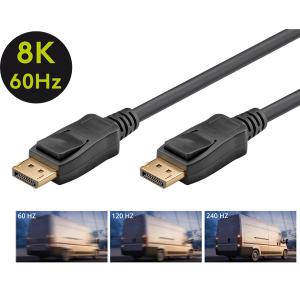 GOOBAY καλώδιο DisplayPort 64797, 8K/60Hz, 32.4Gbps, 1m, μαύρο | Καλώδια - Αντάπτορες | elabstore.gr