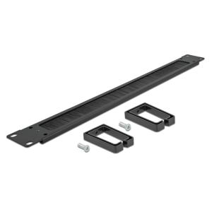 DELOCK cable management 66486, 19"/1U rack, 2x γάντζοι & βούρτσα, μαύρο | Εξοπλισμός IT | elabstore.gr