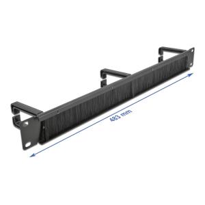 DELOCK cable management 66488, 19"/1U rack, 3x γάντζοι & βούρτσα, μαύρο | Εξοπλισμός IT | elabstore.gr