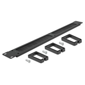 DELOCK cable management 66488, 19"/1U rack, 3x γάντζοι & βούρτσα, μαύρο | Εξοπλισμός IT | elabstore.gr