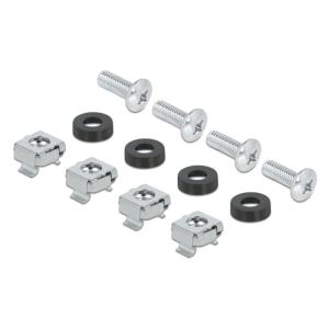 DELOCK cable management 67033, 19"/1U rack, 4x γάντζοι & βούρτσα, μαύρο | Εξοπλισμός IT | elabstore.gr