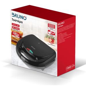 BRUNO τοστιέρα BRN-0167, 2 θέσεων, 800W, αντικολλητικές πλάκες, μαύρη | eLabstore.gr